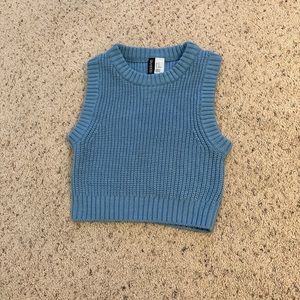 H&M: Blue Cropped Sweater Vest